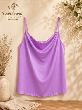 Zenana Lilac Satin Cowl Camisole